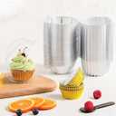 100 Sets Individual Cupcake Containers Single Cupcake Carrier with Lids Plastic Cake Holders and Gold Liners Stackable Deep Dome Bakery Supplies for Baking Transport Party Catering