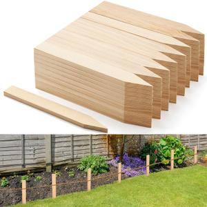 Colingmill 48 Pieces Wooden Garden Stakes 12 Inch Grade and Survey Stakes Wooden Garden and Sign Posts for Plant Support Silt Fence Yard Farm Survey Boundaries Baselines