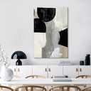 7Fisionart Black and White Wall Art Abstract Wall Decor Minimalist Beige Paintings Canvas Pictures Modern Framed Artwork for Living Room Bedroom Office Decorations 36"x24"