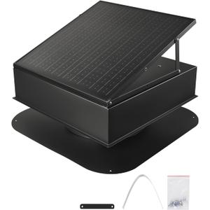 VEVOR 35W Solar Attic Fan, 2400 CFM with Auto Temp Control, Weatherproof, Low-Noise Automatic Ventilation for Attic, Shed, & Garage