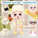 17cm Doll Clothes & Accessories Set - 16-Piece Outfit Bundle (T-Shirts, Dresses,Pants,Overalls, Hats, Bags,Headphones,Shoes & More) - Perfect for DIY Styling & Mix & Match