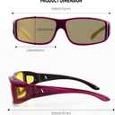 Night Driving Glasses for Men Women Fit Over Sunglasses Anti Glare Polarized HD Night Vision Glasses (A12 Transparent Red Frame/ Night Vision Lens)