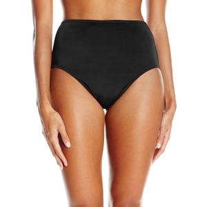 Maxine of Hollywood Women's High Waist Hipster Bikini Swimsuit Bottom (12, Black)