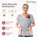 Momcozy Baby Wrap Carrier, Easy to Wear Infant Carrier Slings, Lightweight Hands Free Baby Sling, Adjustable Baby Carriers for Newborn to Toddler 8-35 lbs, Grey