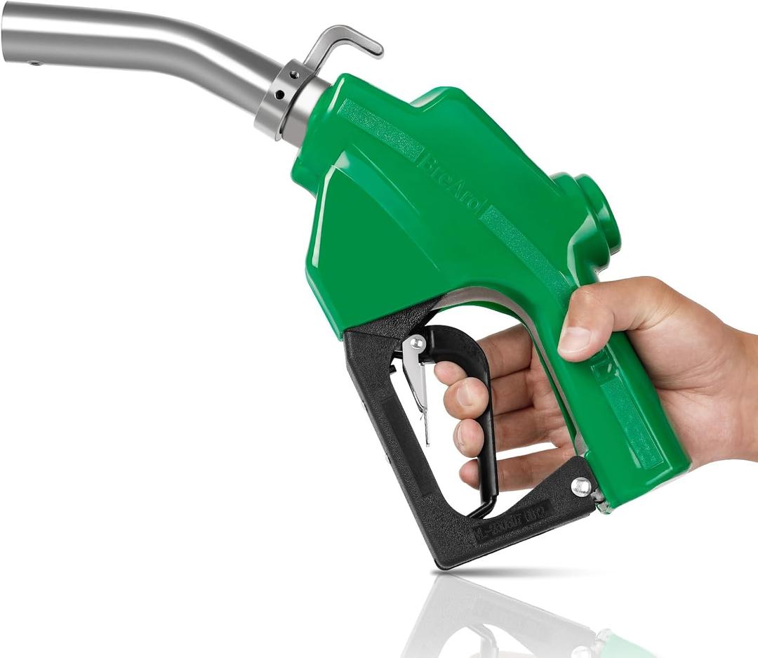 1" NPT Automatic Fuel Nozzle with Hook, Gas Nozzle Diesel Pump Handle Max Flow Rate 30GPM, 3-speed Padlock, Auto Shut Off, 19/16" (OD=30mm) Spout for Gasoline, Diesel, Kerosene Biodiesel