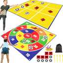 2-in-1 Giant Bean Bag Toss & Large Tic Tac Toe Outdoor Games for Kids Adults-4.5ft Giant Outside Lawn Yard Camping Field Day Games for Kid Family-Backyard Fun Carnival Outdoor Giant Yard Games