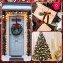 12 Pcs Brown Bows for Christmas Tree Brown Frayed Velvet Ribbon Bows Ornaments Vintage Frayed Crushed Velvet Ribbons for Tree Garland Wreath Indoor Outdoor Xmas Decorations