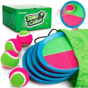 Toss and Catch Ball Set Upgraded - Kids Toys Beach Toys Baseball Games - Sturdy & Water-Resistant Great for Outdoor Pool Yard Games - Classic Gift for Boys Girls 3 4 5 6 7 8 9 10 11 12+ Years Old