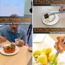 JETKONG 3 Pcs Kitchen Tweezers Tongs, Stainless Steel Cooking Tweezers, 8+10+12 Inch Ideal for meat, pasta, plating and pinching delicate small pieces of food (Silver)