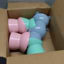 Hsei 6 Pcs Raised Cat Food Bowls 15 Degrees Elevated Cat Bowls Anti Vomiting Tilted Raised Whisker Friendly Pet Dish Plastic Slanted Stand for Indoor Pet Food Water Feeder(Bright Color)
