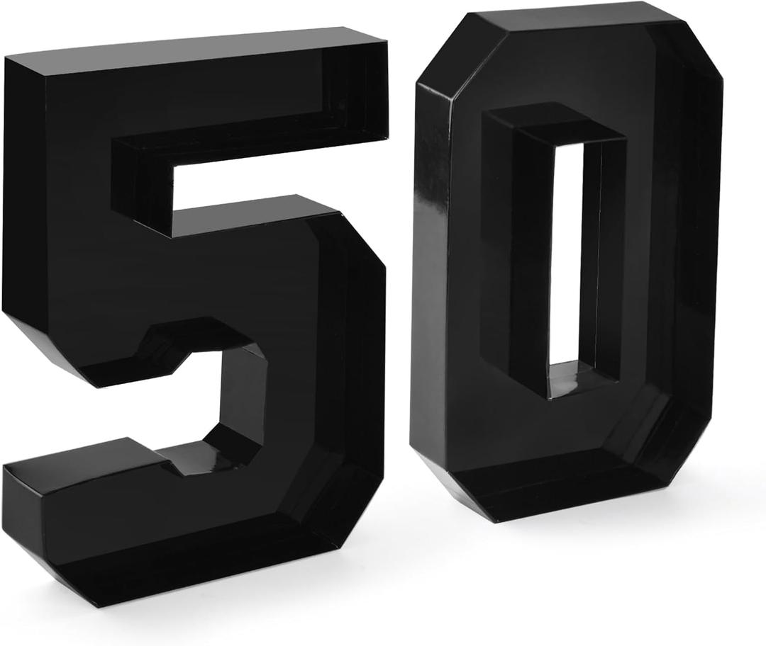 Cardboard Number for Charcuterie 50 Set Fillable Tray 10.2'' Black Charcuterie Paper Box for 50th Birthday Anniversary Party Decorations Chocolate Candy Cupcake Container