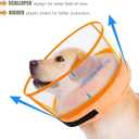 Inflatable Dog Cone Collar for Large Medium Small Dogs, Soft Dog Donut Collar Adjustable Recovery Cone for Pets After Surgery, Extra Enhanced Anti-Licking Guard Shield for Pets (ML, Orange)