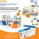 Learning Resources City Engineering and Design Building Set, Engineer STEM Toy, Construction Toys, 100 Pieces, Simple Machines Kids, Ages 5+