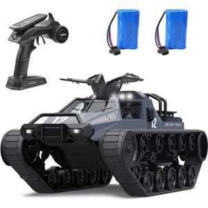 Mostop Remote Control Crawler High Speed Tank Off-Road 4WD RC Car 2.4 Ghz RC Army Truck 1/12 Drift Tank RC Tank for Kids Adults