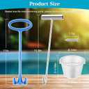 Saillong 2 Pack 8" Pool Skimmer Basket for Inground Pool with 2 Blue Skimmer Basket Handle and 1 Stainless Steel Hook, White Universal Pools Filter Baskets Skimmers for Debris Removal, Keep Hand Clean