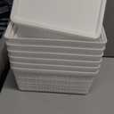 6 Pack Plastic Storage Baskets With Lids,White Breathable Stackable Storage Bins,Small Storage Containers,for Organizing Storage Baskets on Desktops,Closets,Playrooms,Classrooms,Offices