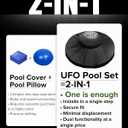 FoundGo 2-in-1 Pool Pillows and Winter Pool Covers Kit for Above Ground Pools up to 12ft, Air Pillow + Cover Combo, Cold-Resistant Thick PVC, Complete Winter Closing Protection