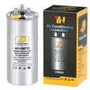 Capacitor for Air Conditioner 40+5 uf MFD 370 or 440 Volt VAC, Multi-Purpose Round Capacitor for AC Motor Run or Fan Motor Start or Condenser Straight