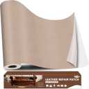 Khaki Leather Repair Tape, 16x120 Inch Leather Repair Patch Self-Adhesive, Waterproof Faux Leather Patch, Vinyl Repair Tape for Couch, Sofas, Furniture, Office Chair, Car Seats
