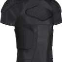 Mens Football Padded Shirt Football Rib Protectors Padded Compression Shirt 6-Football Pads Protective Gear for Baseball Basketball Softball, XL