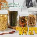 Wide Mouth Mason Jars 32 oz 2 Pack Quart Size Jars with Airtight Lids and Bands & White Plastic Lid, Ideal for Meal Prep, Canning, Fermenting and DIY Projects, Microwave & Dishwasher Safe.