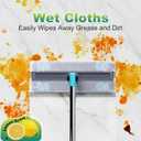 JOYMOOP Hands Free Multi Purpose Flat Mop, Dust Mop for Pet Hair and Floor, 36 Dry + 6 Wet Refills, Turquoise-Cyan & Muted Grey