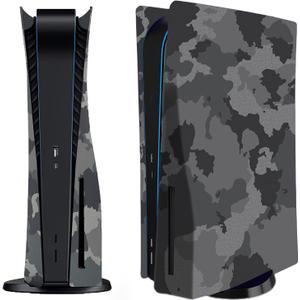 Face Plate Cover Shell for PS5 Disc Edition Console Faceplates, Accessories Compatible with PlayStation 5 Protective Replacement Panels (Gray Camouflage)