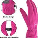 Arcweg Kids Thermal Polar Fleece Touchscreen Gloves for Boys & Girls - Anti-Slip, Warm, Insulated Outdoor Gloves (XL-XXL 9-10 years old, Rose Red)