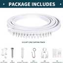 Flexible Bendable Ceiling Curtain Track, 9.8ft (3m) Curved, PVC, Metal, Plastic & Stainless Steel, White, Ceiling Mounted