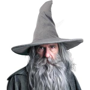 Wizard Hat, 18IN Large Witch Hat for Witch Costume, Funny Cosplay Accessories for Halloween Costume (Gray)