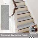 BEQHAUSE Edging Stair Treads for Wooden Steps 9" x 28", Non Slip Carpet Stair Treads Indoor Stair Runners, Soft Stair Rugs, Machine Washable, 100% Polyester, TPE Backing, 15pcs, Grey