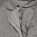 Fisoew Women's Zip up Sweatshirt Collared Neck Long Sleeve Loose Casual Lightweight Jacket with Pockets (Large, Grey)