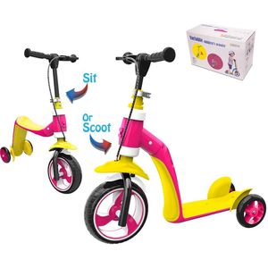 Childrens variable scooter, sit or stand. For ages 3+, Pink