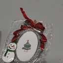 Timelara Christmas Photo Picture Frame, Metal, 3x2 Inches, Hanging Ornaments Pendant Holiday Gift (Red Deer)