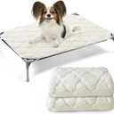SPRINGSPIRIT Elevated Dog Bed Pad, 2 Pack, Soft Plush, Waterproof, Machine Washable, Corner Straps, Pet Bed Mat, Medium (25x35 inch), for Dog Cot, Cat Beds