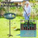 Bird Bath for Outside, Garden Freestanding Birdbath & Birdfeeder with Removable Bowl, Bird Baths Feeder for Outdoors Garden Patio Yard Lawn Decor, 5-Pronged Base & Easy to Clean(Green)