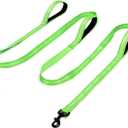 3 Handle Dog Leash, 10FT Triple Handle Reflective Stitching with Padded Traffic Handles, Heavy Duty Training Pet Lead for Control and Safety (Green)