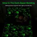 Holawakaka Kids Zipper Bedding Glow in The Dark Comforter Set, Boys Girls Twin Size Dinosaur Print Zippered Bed Sets,Toddler-boy Child Dorm Zip Bedding