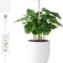 Plant Grow Light for Indoor Plant, Bamboo Mini LED Grow Light Garden, Height Adjustable, Automatic Timer with 8/12/16 Hours