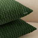 UGASA 14x36 Inch Pillow Cover Pack of 1 Soft Boho Stripe Corduroy Large Long Rectangle Lumbar Cushion Cover Farmhouse Decorative Throw Pilowcase for Bed, Couch, Sofa, Bedroom, Living Room, Moss Green