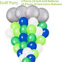 46 Pieces Let's Partee Golf Party Decorations Boys Men Party Balloons Decoration Let's Par-tee Golf Balloons Sport Themed Party Supplies Blue Green Balloons for Birthday Baby Shower Retirement Party
