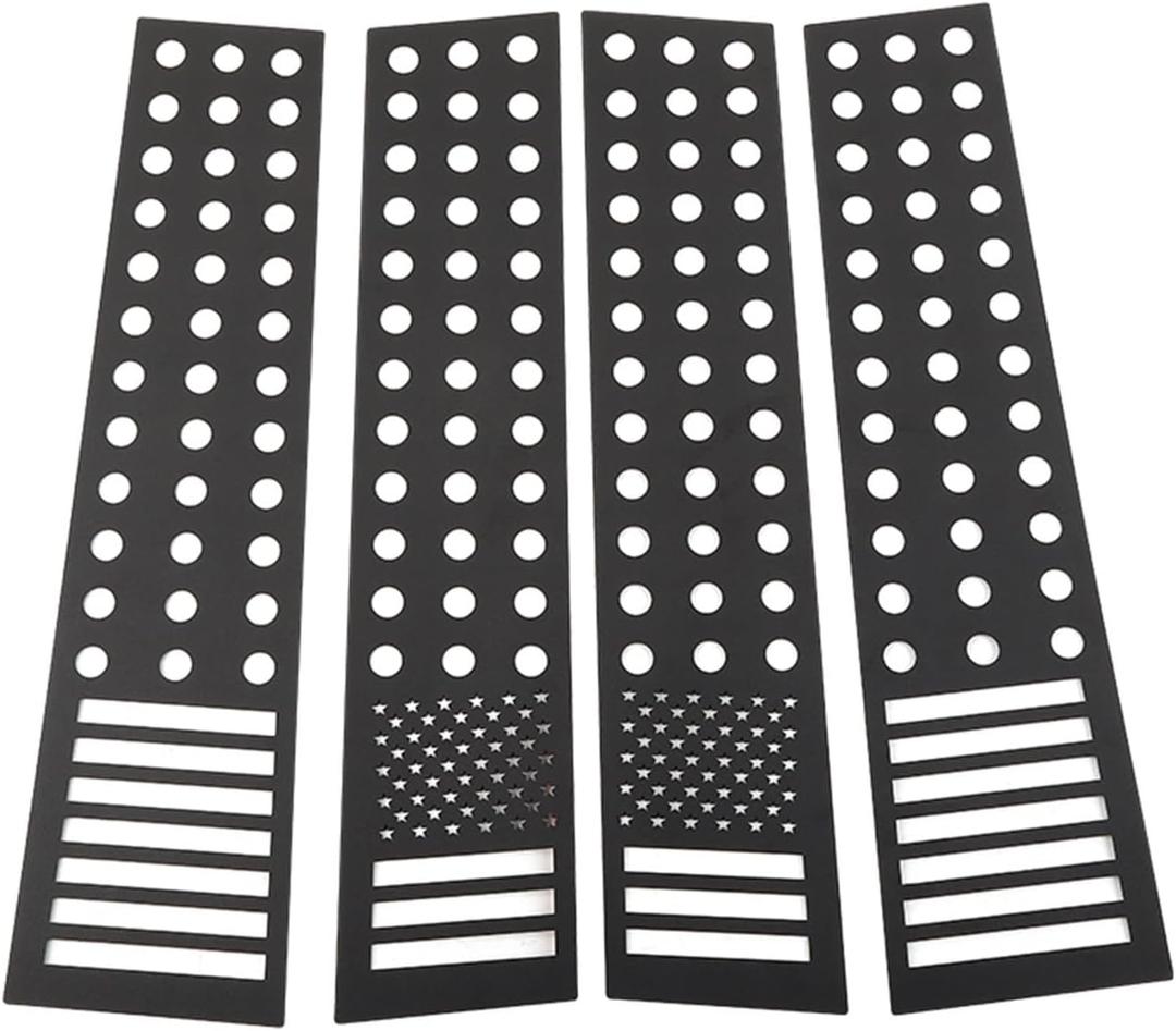 Aluminum Alloy Window Center Pillar Trim Compatible for Silverado/GMC/Sierra 2019+ Car Exterior Accessories(A)