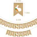 Jute Burlap Some Bunny Is One Banner Easter Spring Boy Girl 1st Birthday Party Decoration Supply