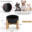 Petygooing Black Raised/Elevated 15Slanted Ceramic Dog Bowl for Small Breeds,Tilted Anti Slip Pet Feeding Bowl,Food Water Dish with Stand for Cats and Small Dogs Puppy 13.5 OZ (5.1In /1.7 Cups)
