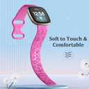 2 x Flower Engraved Bands Compatible with Fitbit Sense Bands/Versa 4/Versa 3/Sense 2 1 Band for Women,Cute Fancy Dandelion Floral Wristband Replacement Strap Compatible with Fitbit Versa 3 Bands (Large, Rosepink)