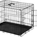 DUMOS Dog Crate, 30 Inch Medium Single Door Dog Cage with Plastic Leak-Proof Pan Tray, Folding Metal Wire Pet Kennel for Indoor, Outdoor, Travel