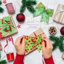 12 Pcs Green Christmas Tree Bows, 5 Inch Red Green Dots Bow for Christmas Tree Topper, Ornaments for Tree Home Coquette Room Birthday Party Front Door Wedding Holiday Decor