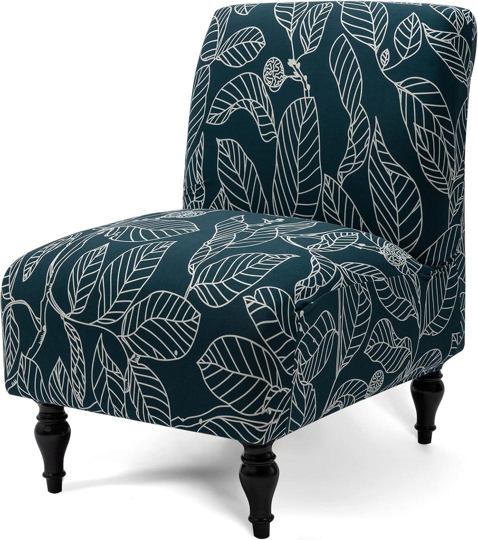 Liykimt Armless Accent Chair Cover Slipcover,Slipper Chair Stretch Spandex Removable for Armless Chair Furniture Protector Covers for Living Dining Room Hotel (Blue, 1)