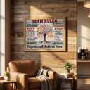 Framed Team Rules Canvas Wall Art Inspirational Positive Teamwork Wall Decor Picture Tree of Life Motivational Quote Sign Posters Painting Print for Office Classroom Home Decoration