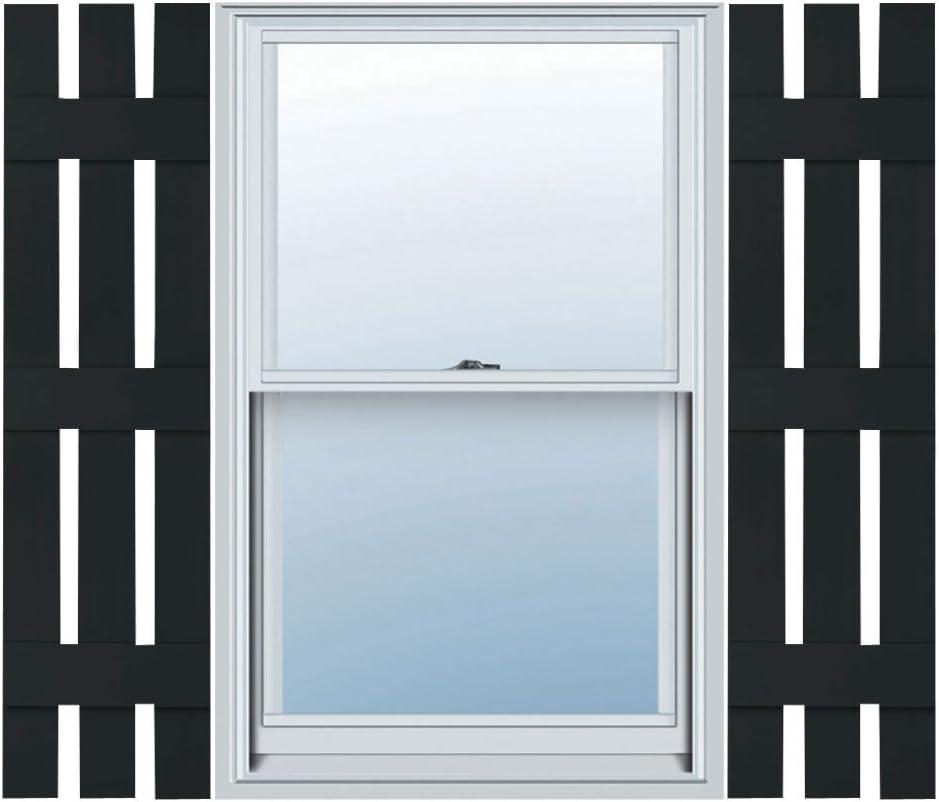 12"W x 65"H Builders Edge Shutters (Per Pair), 002 - Black